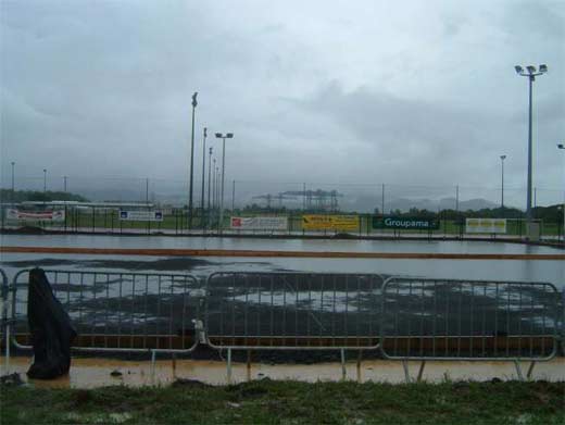 terrain de petanque innond&eacute; au championnat de france FFPJP